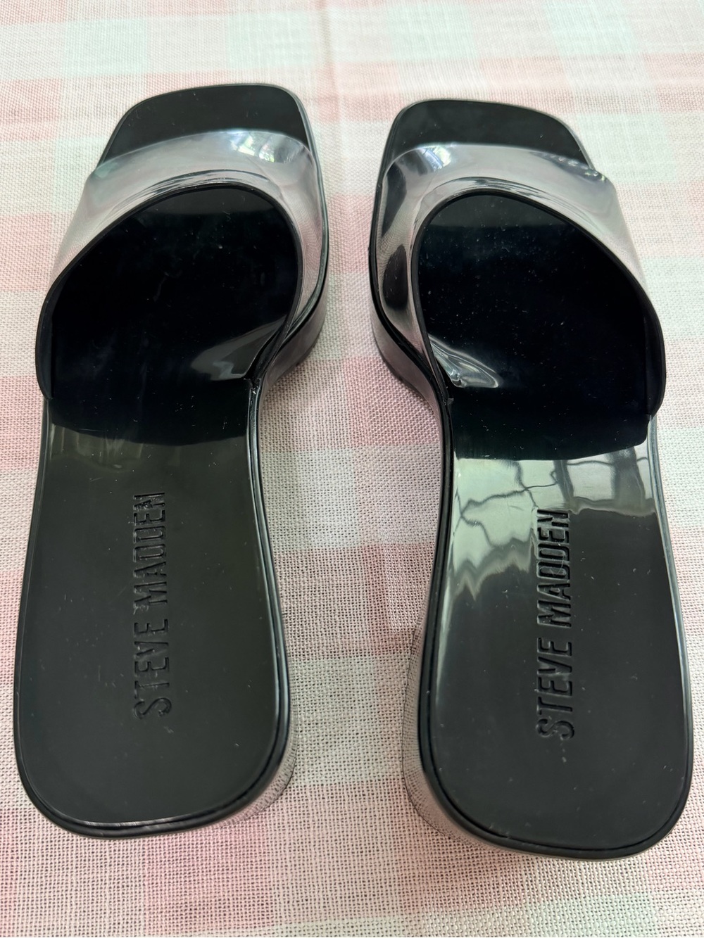 Steve Madden Harlin Black Block Heel Sandals Size 8 - Picture 7 of 9